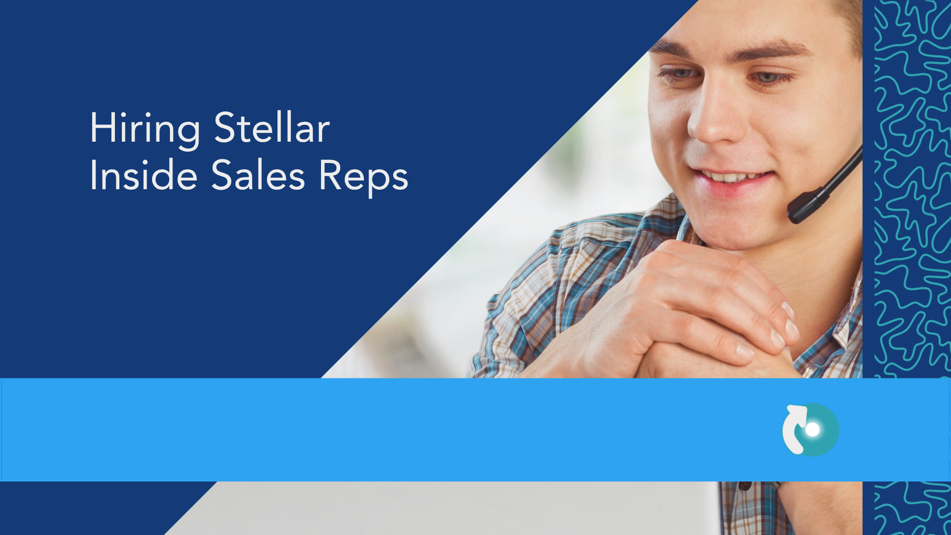 Phone sales representative speaking with a client as part of an inside sales team