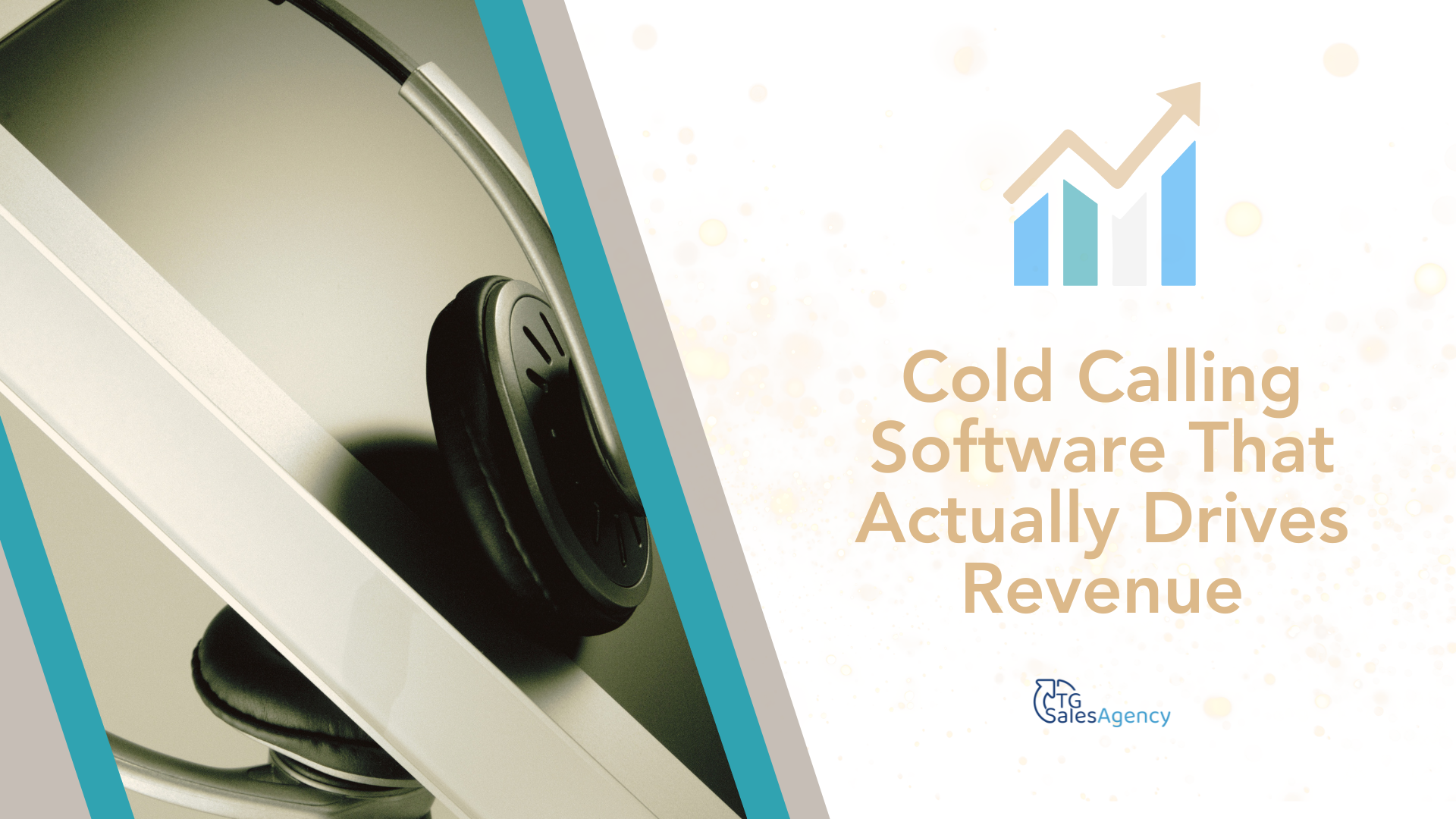 Cold calling software driving revenue for B2B sales teams shown with headset and growth chart