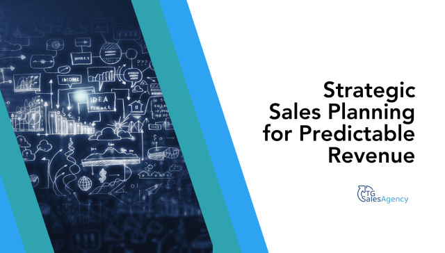 Strategic sales planning graphic illustrating systems and analytics used to build predictable revenue.