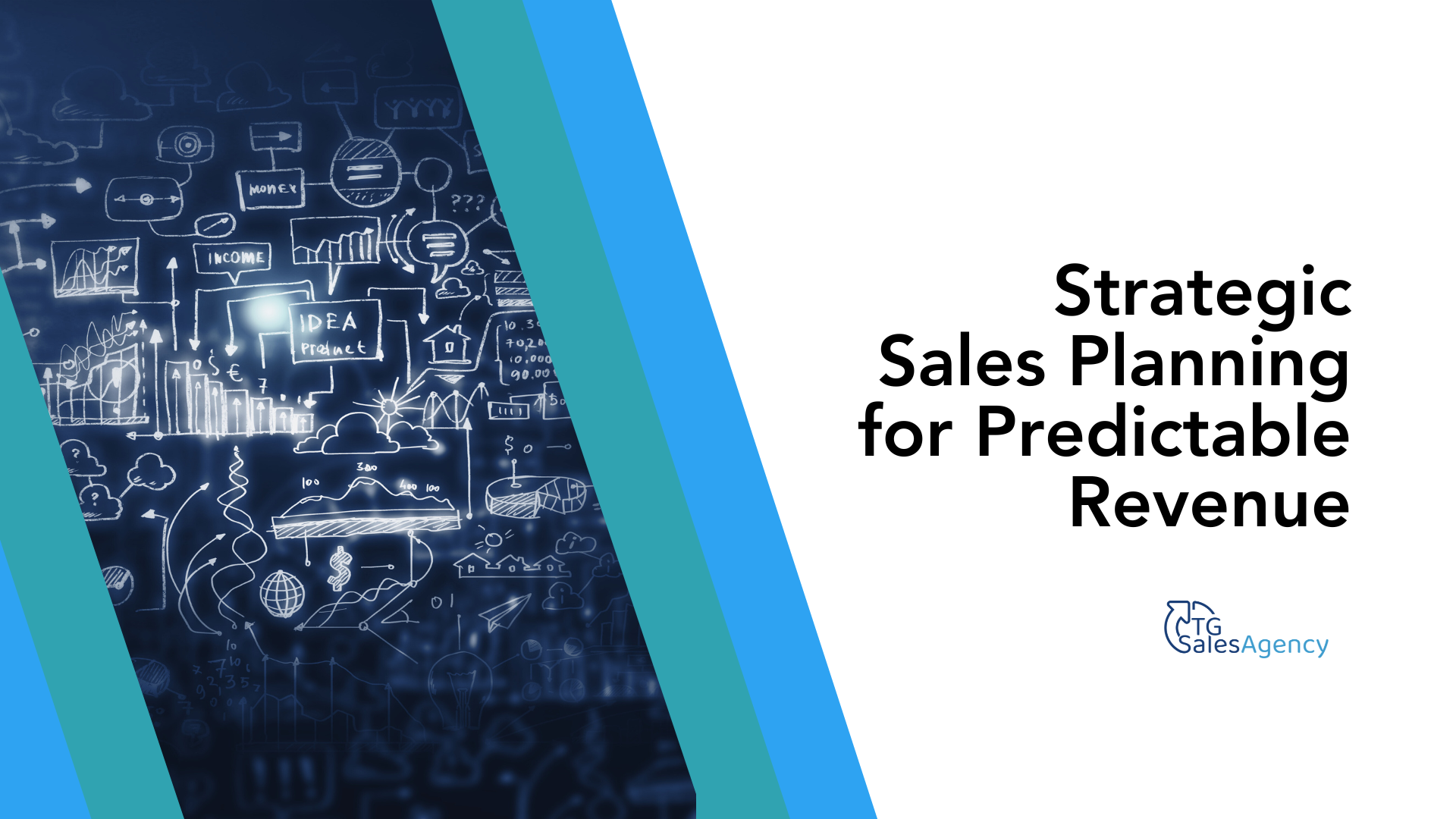 Strategic sales planning graphic illustrating systems and analytics used to build predictable revenue.
