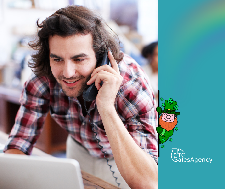 Sales representative following up with a prospect by phone, illustrating the importance of consistent follow-up in the sales process.